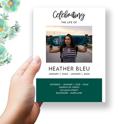 Show details for Contemporary Green Funeral Program 