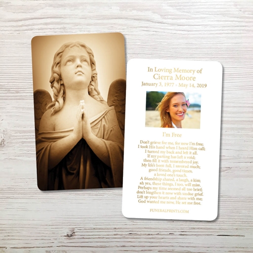 Picture of Sepia Angel Gold Foil Memorial Card