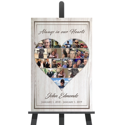 Show details for Heart Collage Funeral Poster