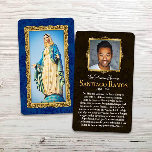 Show details for Nuestra Señora de la Medalla Milagrosa Spanish Memorial Card