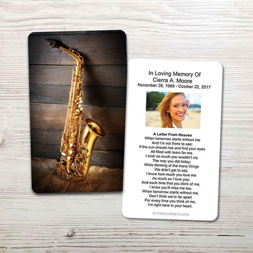 Show details for Saxophone Memorial Card