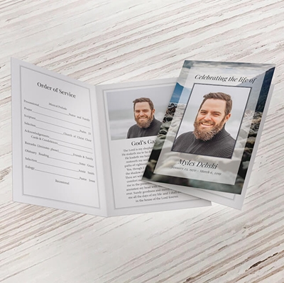 Show details for River Rocks Funeral Program 