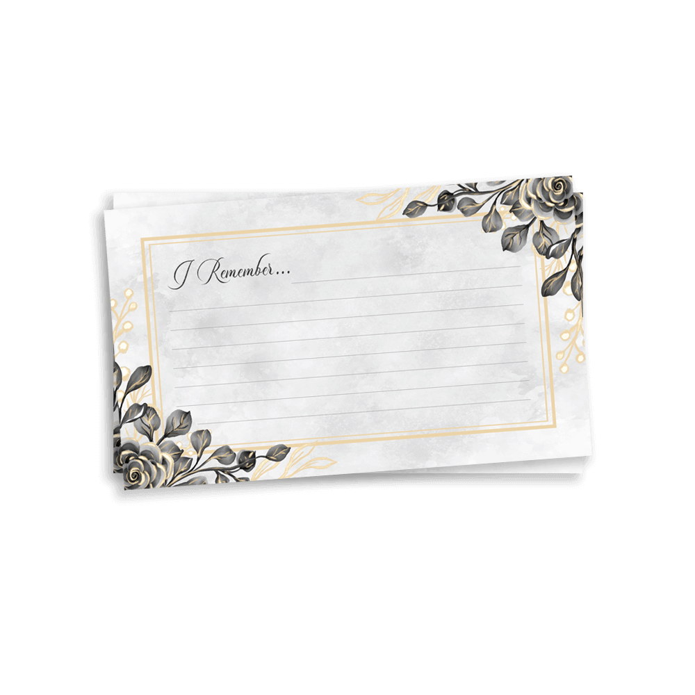 Show details for Black Gold Floral Remember Card