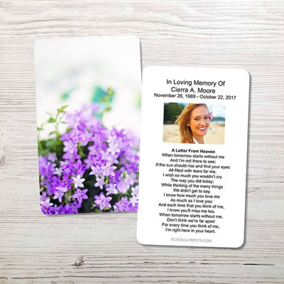 Show details for Soft Lavender Memorial Card