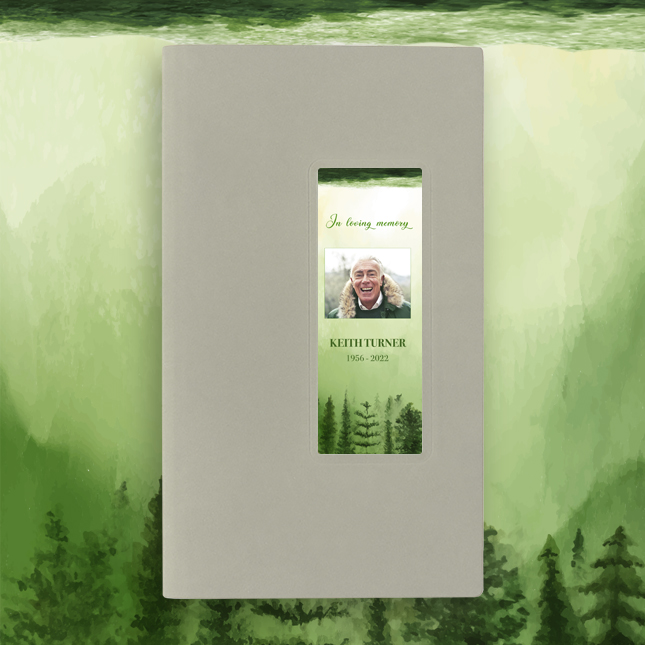 Show details for Green Scenery Watercolor Guest Book - Gray