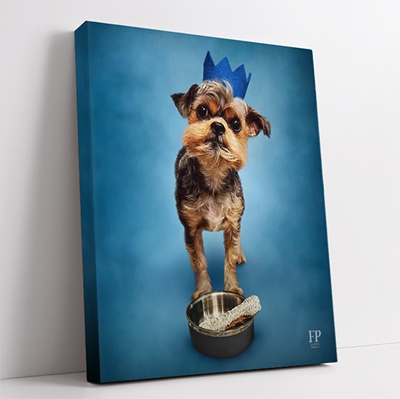 Show details for Wrapped Canvas Memorial Portrait - Beloved Dog with Studio Background