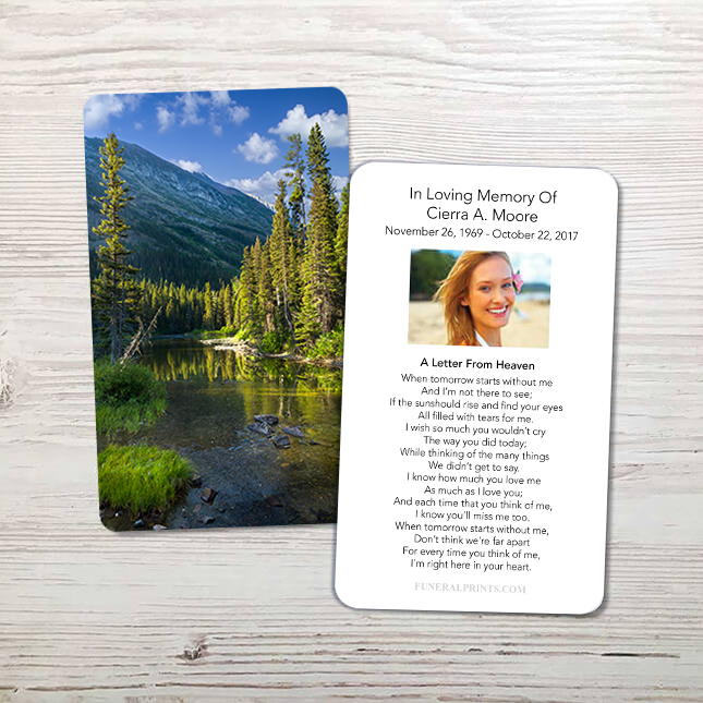 Show details for Tranquil Mountain Memorial Card