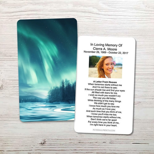 Show details for Aurora Borealis Memorial Card