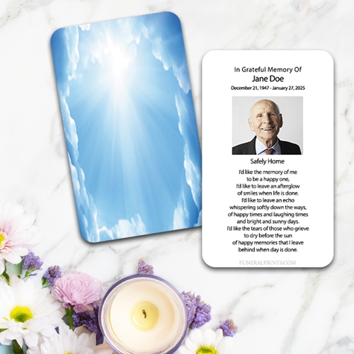 Show details for Angelic Blue Clouds Spanish Prayer Card