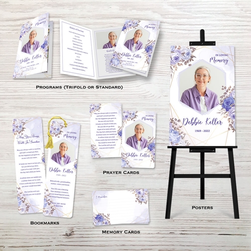 Picture of Purple Gold Floral Memorial Package