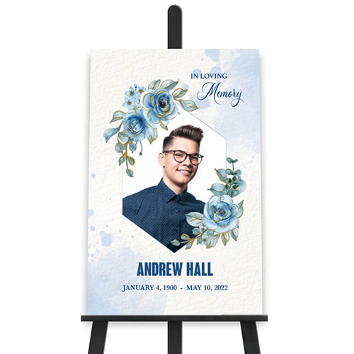 Picture of Blue Floral Poster