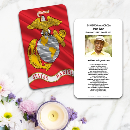 Show details for Marine Flag Spanish Prayer Card