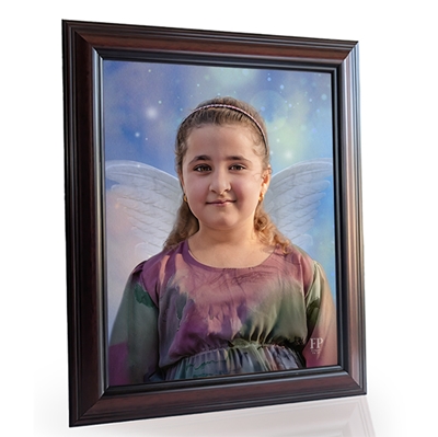 Show details for Framed Memorial Portrait - Zephyr Wings Lifescapes Background