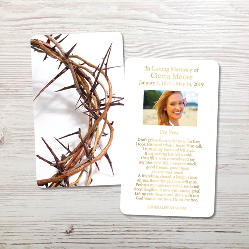 Picture of Crown of Thorns Gold Foil Memorial Card