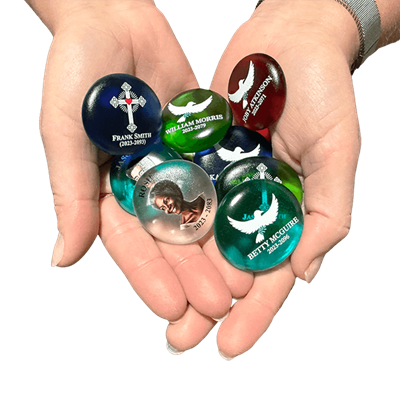 Show details for Frosted Green Cross Memorial Stones