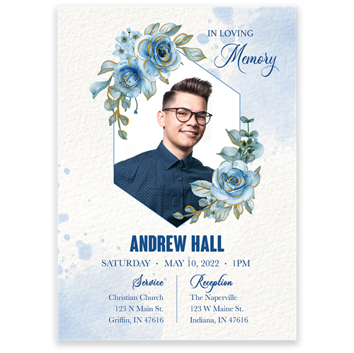 Picture of Blue Floral Invitation