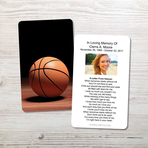 Picture of Basketball Memorial Card