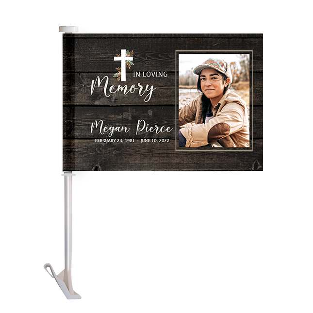 Show details for Rustic Religious Car Flag