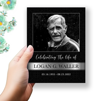 Show details for Black Silver Classic Funeral Program 