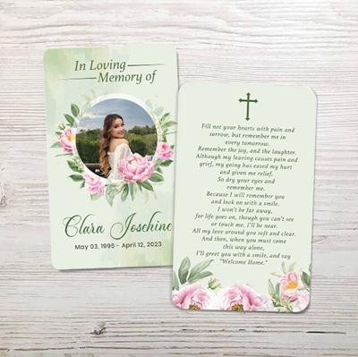 Show details for Cross Peony Memorial Card