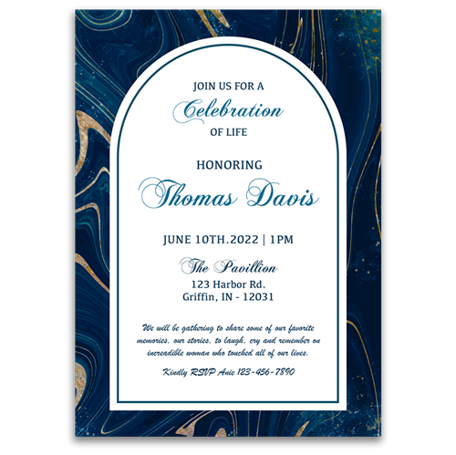 Picture of Blue Geode Invitation