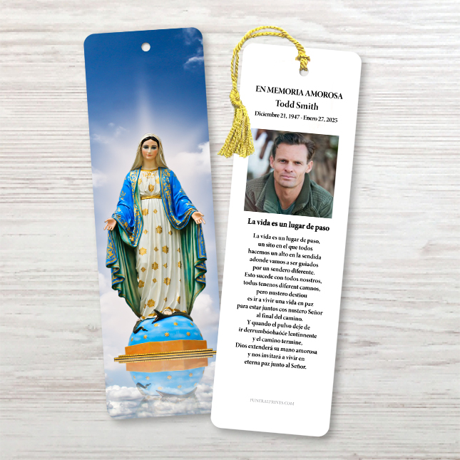Show details for Virgin Mary Sky Spanish Bookmark
