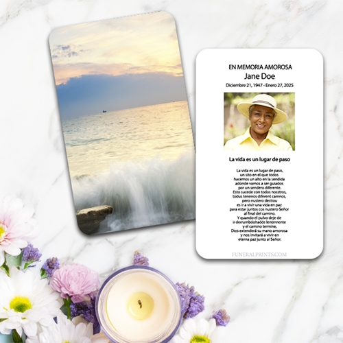 Show details for Morning Ocean Spanish Prayer Card