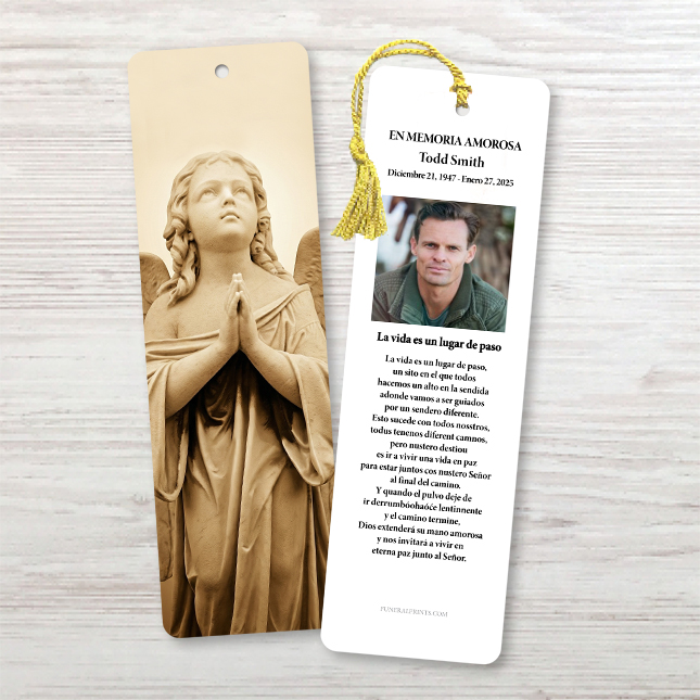 Show details for Sepia Angel Spanish Bookmark