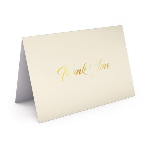 Picture of Cream Card with Gold Foil Thank You Card