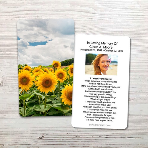 Show details for Sunflower Field Memorial Card