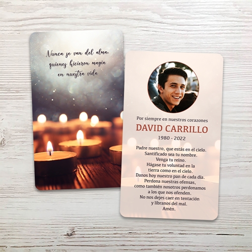 Picture of Candle Spanish Memorial Card