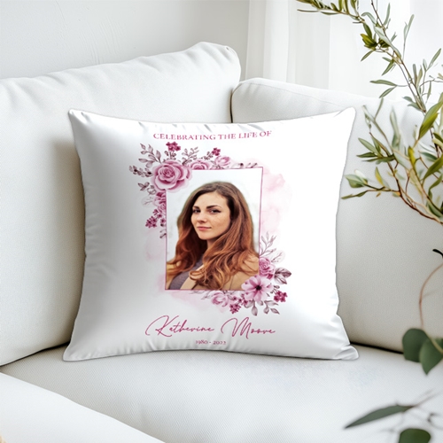 Show details for Pink Floral Pillow