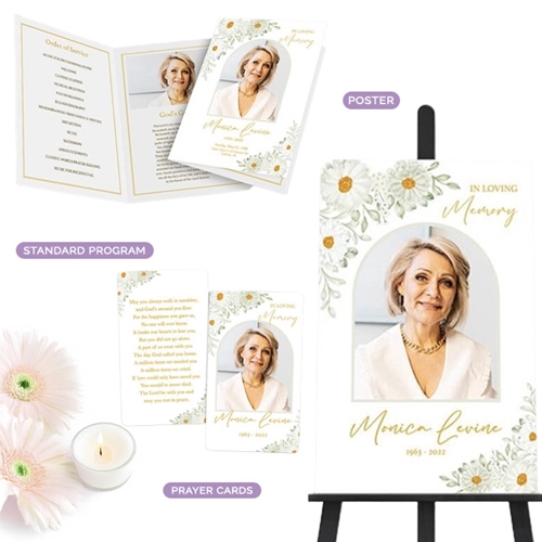 Show details for White Floral Border Memorial Package Show details for White Floral Border Memorial Package