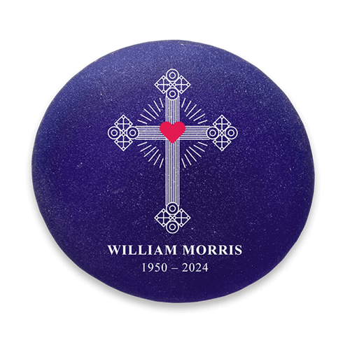 Picture of Frosted Purple Cross Memorial Stone