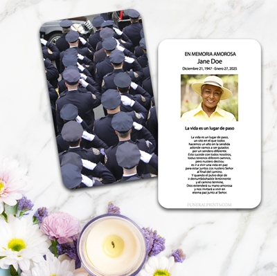 Show details for Police Salute Spanish Prayer Card