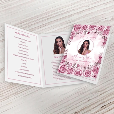 Show details for Pink Floral Border Premium Program (8.5x11)