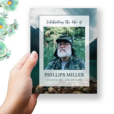 Show details for Mountain Sea Funeral Program 