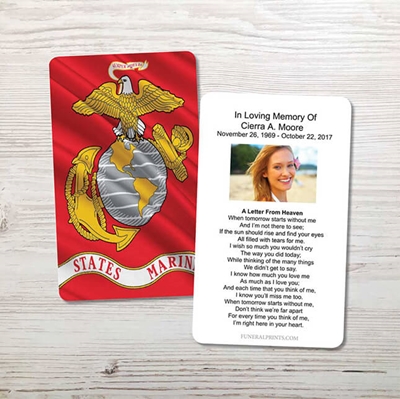 Picture of Marine Flag Memorial Card