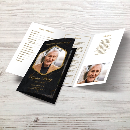 Show details for Black Marble Trifold Program (Design for Me)