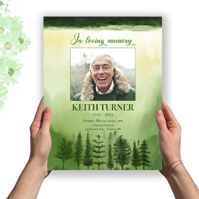 Show details for Green Scenery Watercolor Memorial Package