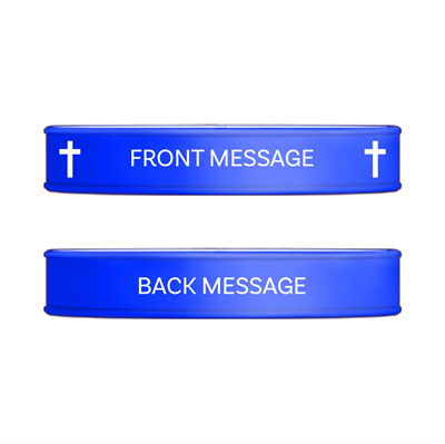 Show details for Blue and White Crosses Wristband