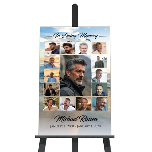 Show details for Beach Collage Funeral Poster