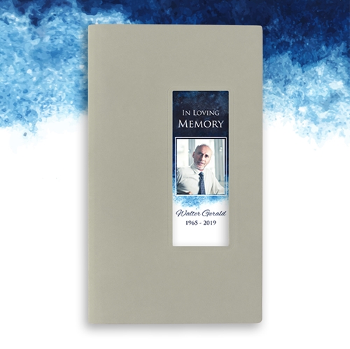 Show details for Blue Watercolor Guest Book - Gray