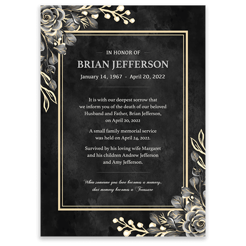 Show details for Black Floral Border Announcement