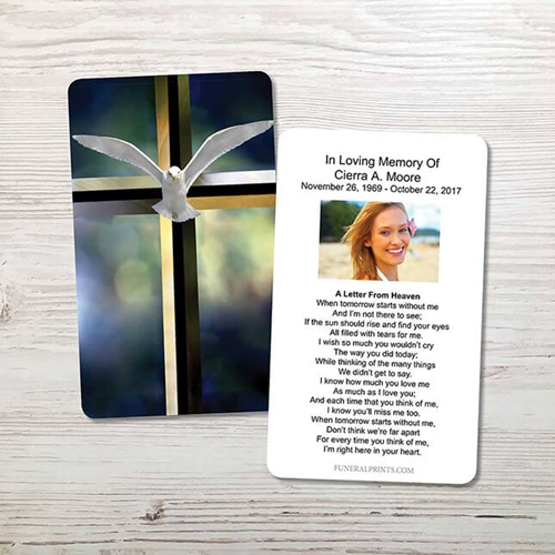 Picture of Dove & Cross Memorial Card