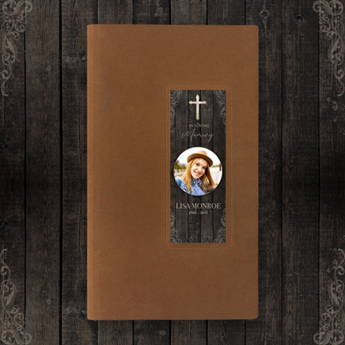 Show details for Rustic Light Brown Guest Book - Brown