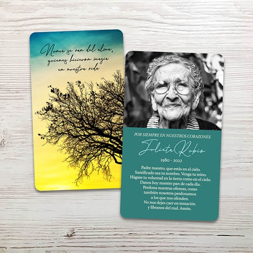 Show details for Silhouette English Memorial Card