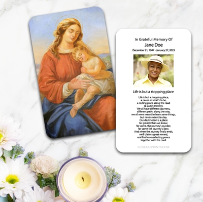 Show details for Mary & Baby Jesus Large Memorial Card (3" x 4.75")