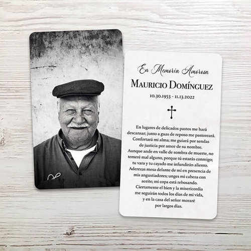 Show details for Custom Cross Spanish Memorial Card