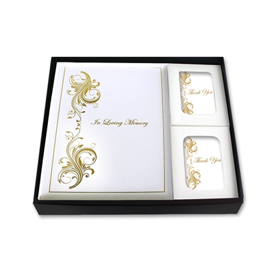 Show details for In Loving Memory White 6-Ring Register Book